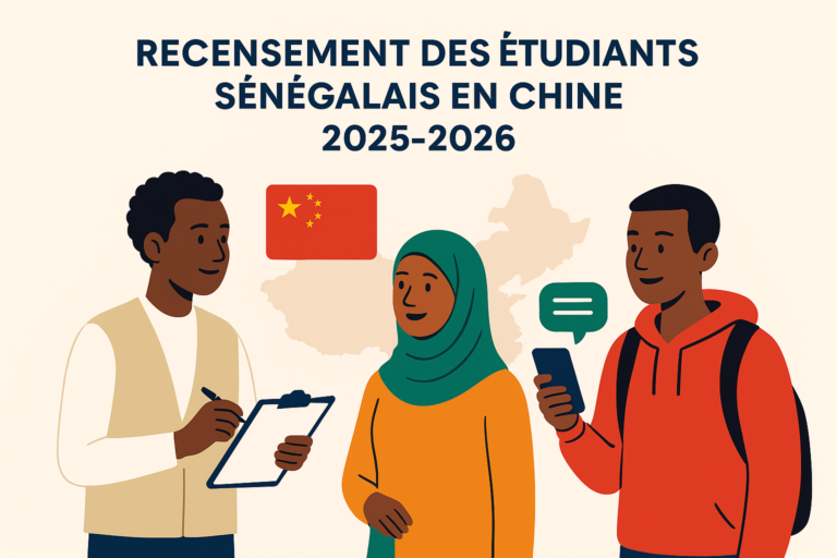 Recensement Des Etudiants Sénégalais De Chine 2025-2026